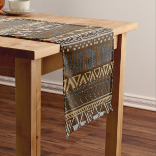 African Jungle Tribal Pattern Print Short Table Runner