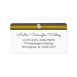 African Kente AK01 Stripes Return Address Label