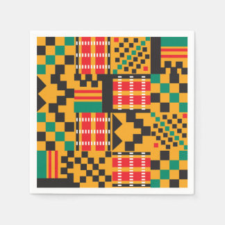 African Kente Design Cocktail Party Napkins