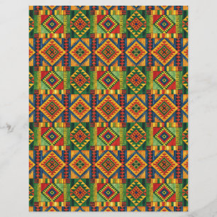 African Kente pattern double-sides scrapbook paper