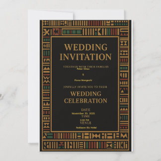 African Kente Wedding Invitation Card