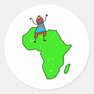 African Kid Classic Round Sticker