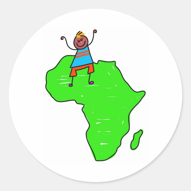 African Kid Classic Round Sticker (Front)
