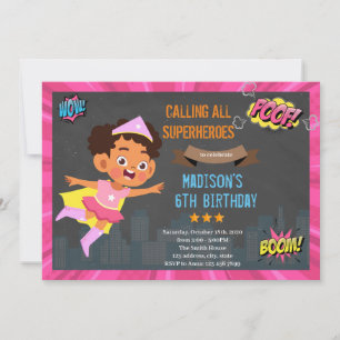 African kid superhero invitation