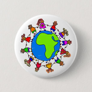 African Kids 2 Inch Round Button