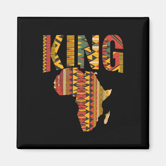 African King Map Kente Design Black Pride Melanin  Magnet (Front)