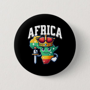 African King Queen Ancestry Black History Month Af 2 Inch Round Button