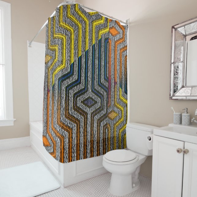 African Kuba Cloth, Urban Print (In Situ)