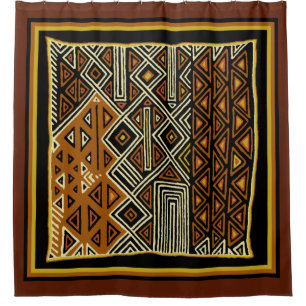 African Kuba Designer Shower Curtain