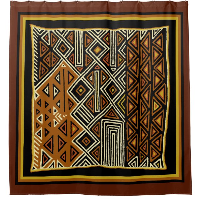 African Kuba Designer Shower Curtain (Front)
