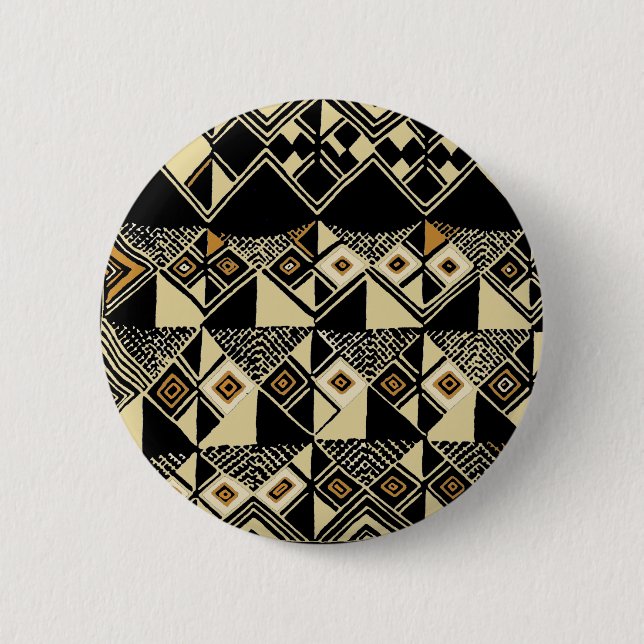 African Kuba Inspired Designs 2 Inch Round Button (Front)
