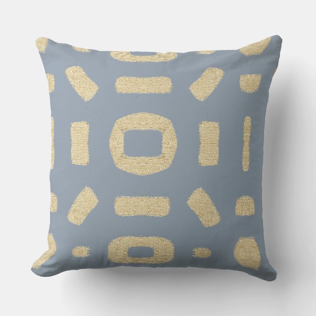 African Kuba Mud cloth Throw Pillow (Front)