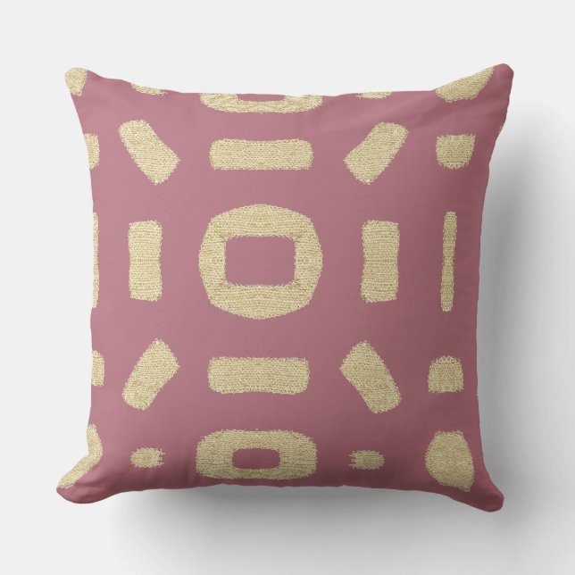 African Kuba Mud cloth Throw Pillow (Front)