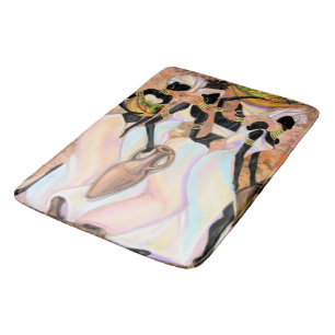 African Ladies Bath Mat Modern Art Style Painting