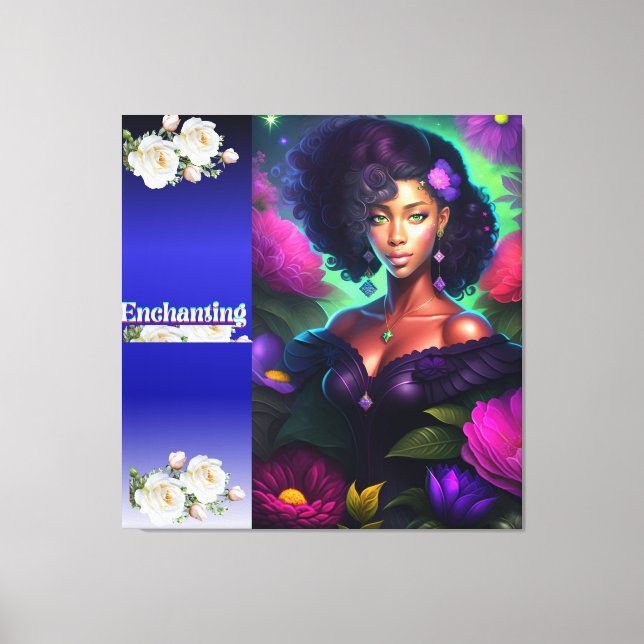 African Lady Portrait Wall Artwork Canvas Print (Front)