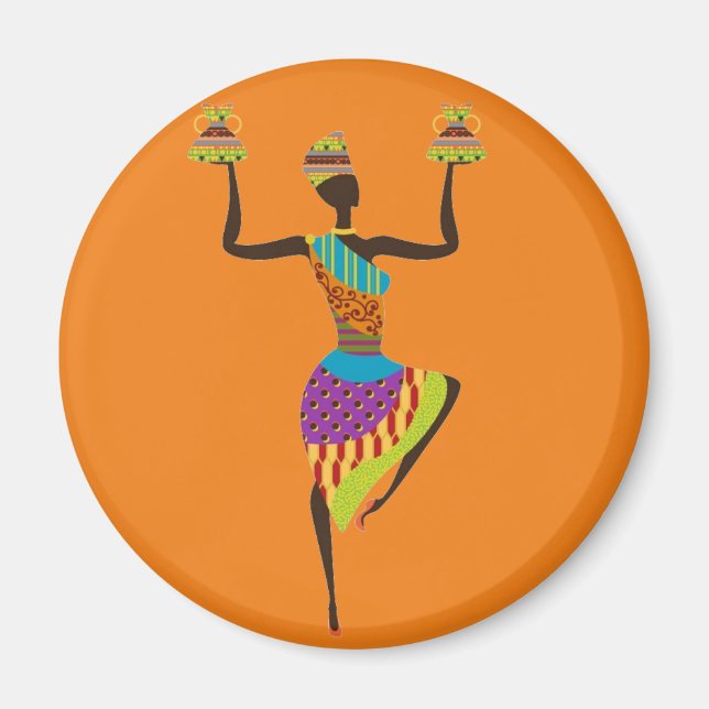 African lady tribal art magnet (Front)