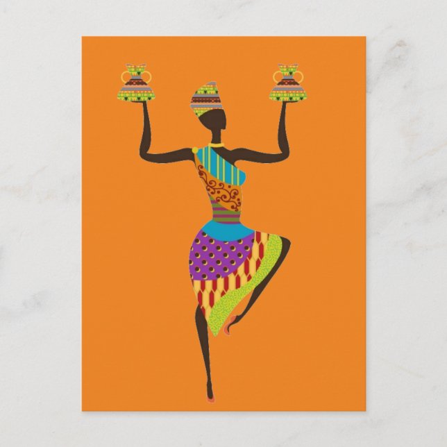 African lady tribal art postcard (Front)
