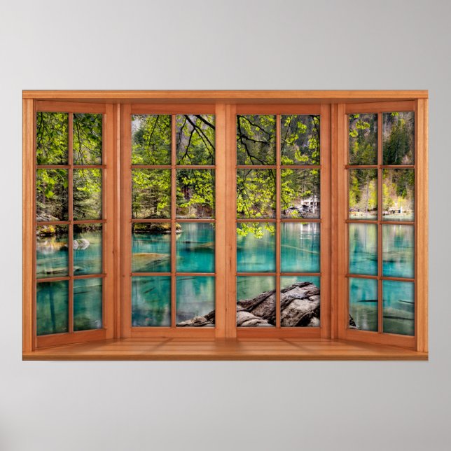 African Lagoon Scenery Fake Window Poster (Front)