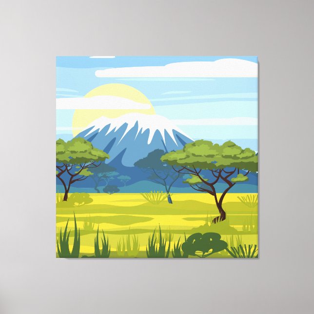 African Landscape Savannah Wild Nature  Canvas Print (Front)