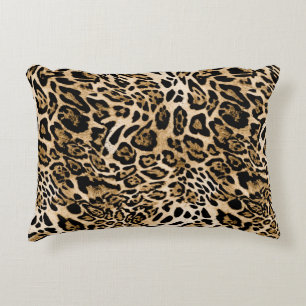 African Leopard Fur: Seamless Animal Texture Accent Pillow