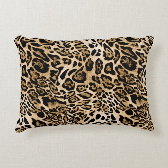 African Leopard Fur: Seamless Animal Texture Accent Pillow (Front)