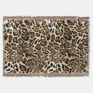 African Leopard Fur: Seamless Animal Texture Throw Blanket