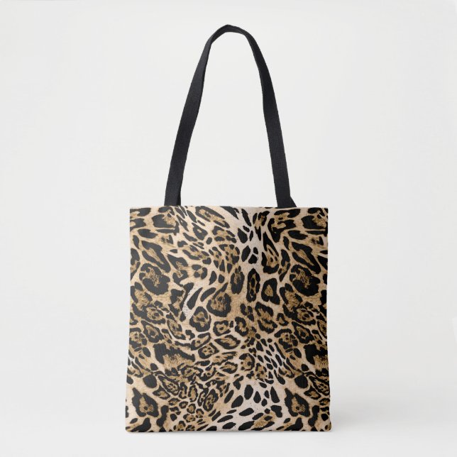 African Leopard Fur: Seamless Animal Texture Tote Bag (Front)