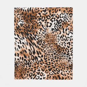 African Leopard Print Seamless Fleece Blanket