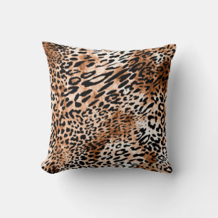 African Leopard Print Seamless Throw Pillow
