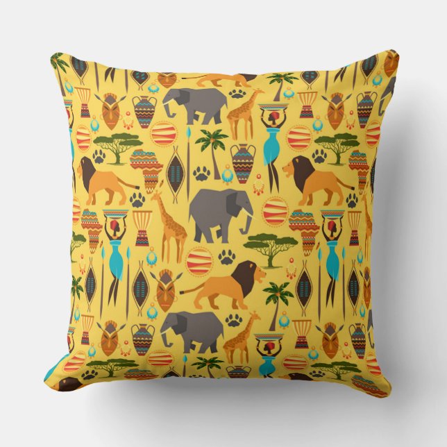 African lifestyle throw pillow (Front)