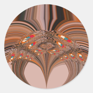 African Light Blonde Kaleidoscope Art Print Design Classic Round Sticker