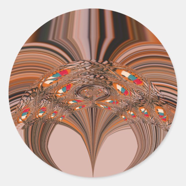 African Light Blonde Kaleidoscope Art Print Design Classic Round Sticker (Front)
