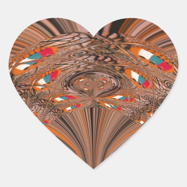 African Light Blonde Kaleidoscope Art Print Design Heart Sticker (Front)