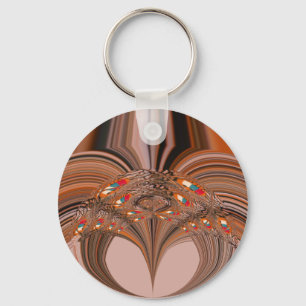 African Light Blonde Kaleidoscope Art Print Design Keychain