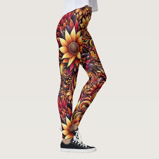 African Lily Flower Pattern Pants Serene Vibrant (Right)