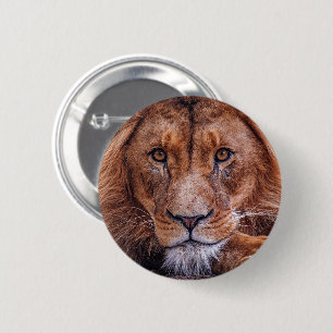 African Lion 2 Inch Round Button