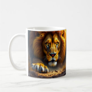 African Lion and Elephant Wildlife Mug