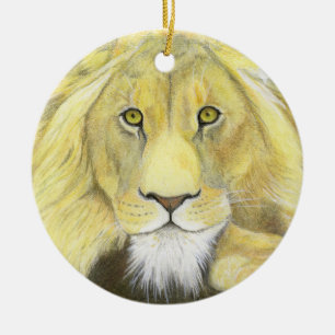 African Lion Ceramic Ornament