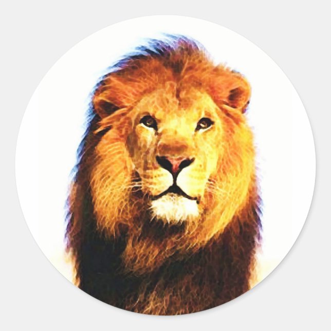 African Lion Classic Round Sticker (Front)