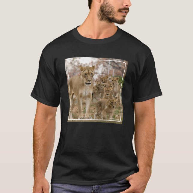 African Lion Cubs with Mother T-Shirt (Front)