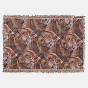African Lion Throw Blanket