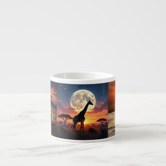 African Lion & Zebra Sunset Espresso Mug