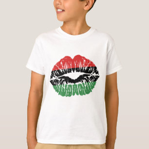African Lips Flag Melanin Black History Month Prid T-Shirt