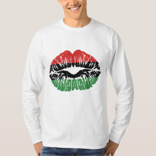 African Lips Flag Melanin Black History Month Prid T-Shirt