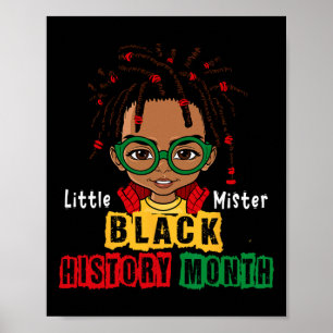 African Little Mister Loc'd Up Boy Kid Black Histo Poster