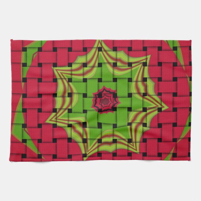 African Lovely Woven red design Kitchen Towel (Horizontal)