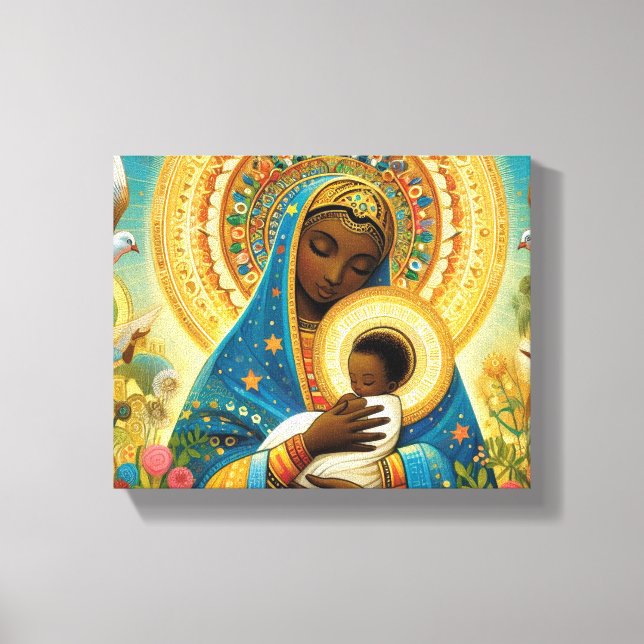African Madonna and Child Canvas Print (Front)