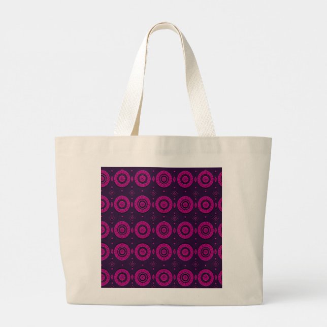 African Magenta Circle Pattern Minimalist Tote Bag (Back)