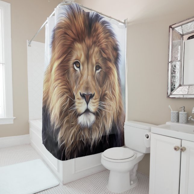 African Male Lion Digital Oil Painting (In Situ)