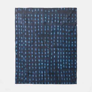 African (Mali) Pattern Indigo   Fleece Blanket